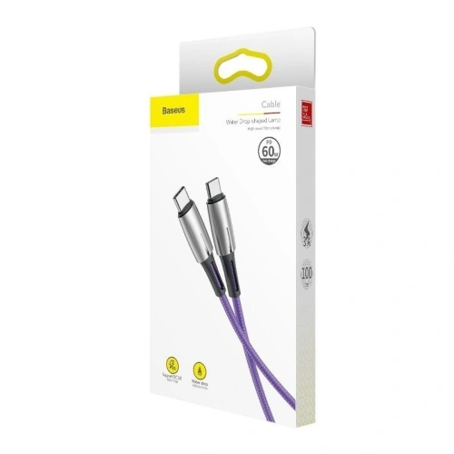 Kup USB-C PD Baseus Water Drop Power Delivery 2.0 60W 1m (lila) - BSU625PRP - {ean13} - Sklep Home Screen