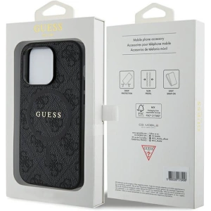 Etui Guess GUHMP14LG4GFRK Apple iPhone 14 Pro hardcase 4G Collection Leather Metal Logo MagSafe czarne/black