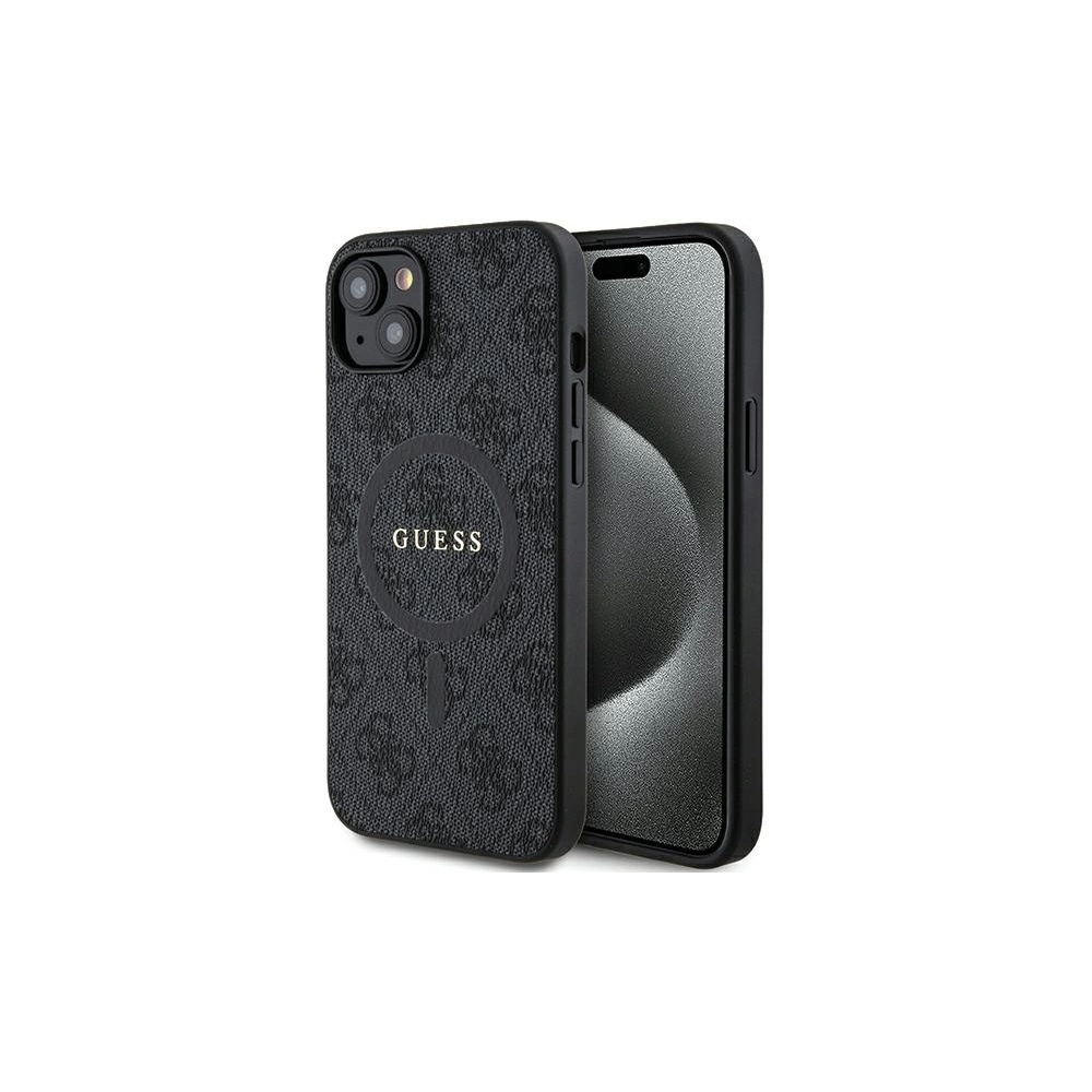 Etui Guess GUHMP14SG4GFRK Apple iPhone 14 / 15 hardcase 4G Collection Leather Metal Logo MagSafe czarne/black
