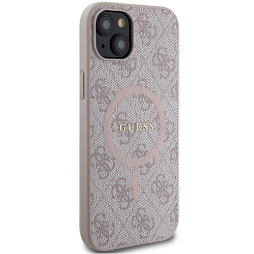 Kup Etui Guess GUHMP14SG4GFRP Apple iPhone 14 / 15 hardcase 4G Collection Leather Metal Logo MagSafe różowe/pink - GUE3222 - {ean13} - Sklep Home Screen