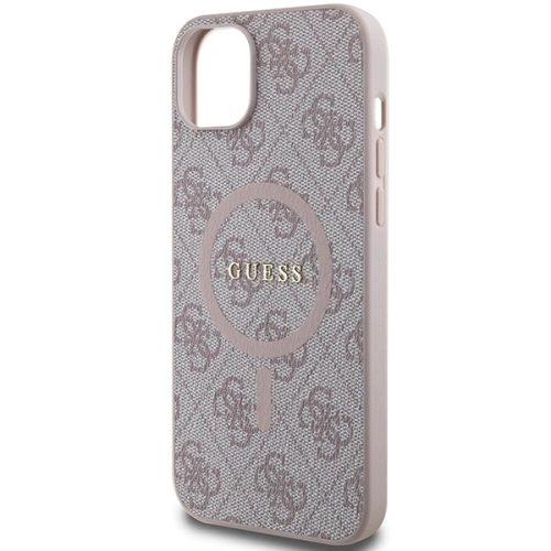 Kup Etui Guess GUHMP14SG4GFRP Apple iPhone 14 / 15 hardcase 4G Collection Leather Metal Logo MagSafe różowe/pink - GUE3222 - {ean13} - Sklep Home Screen