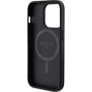 Etui Guess GUHMP14XG4GFRK Apple iPhone 14 Pro Max hardcase Colecția 4G Piele Metal Logo MagSafe negru/black