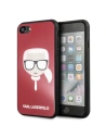 Karl Lagerfeld KLHCI8DLHRE Apple iPhone SE 2022/SE 2020/8/7 czerwony/red Iconic Glitter Karl`s Head