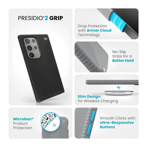 Kup Etui Speck Presidio2 Grip Samsung Galaxy S24 Ultra negru/gri ardezie/alb - SPK591 - {ean13} - Sklep Home Screen