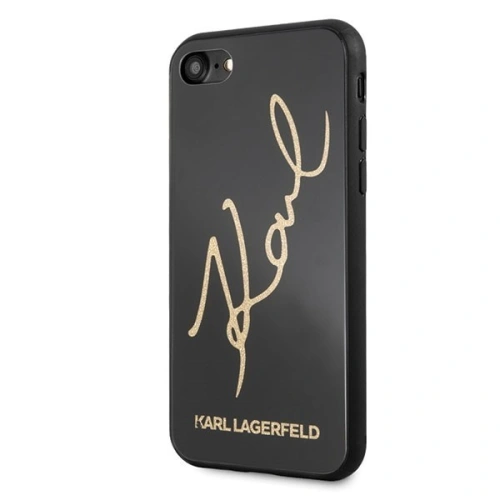 Kup Karl Lagerfeld Apple KLHCI8DLKSBK iPhone SE 2022/SE 2020/8/7 schwarz/schwarzes Hartschalenetui Signature Glitter - KLD069BLK - {ean13} - Sklep Home Screen