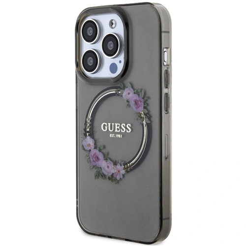 Kup Case Guess GUHMP15LHFWFCK Apple iPhone 15 Pro Hardcase IML Flowers Wreatch MagSafe schwarz/black - GUE3232 - {ean13} - Sklep Home Screen