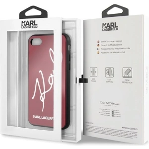 Kup Karl Lagerfeld Apple KLHCI8DLKSRE iPhone SE 2022/SE 2020/8/7 rot/rot Hartschalenetui Signature Glitter - KLD070RED - {ean13} - Sklep Home Screen