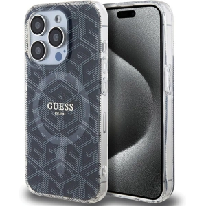 Etui Guess GUHMP15LHGCUSTGK Apple iPhone 15 Pro hardcase IML GCube MagSafe negru/black