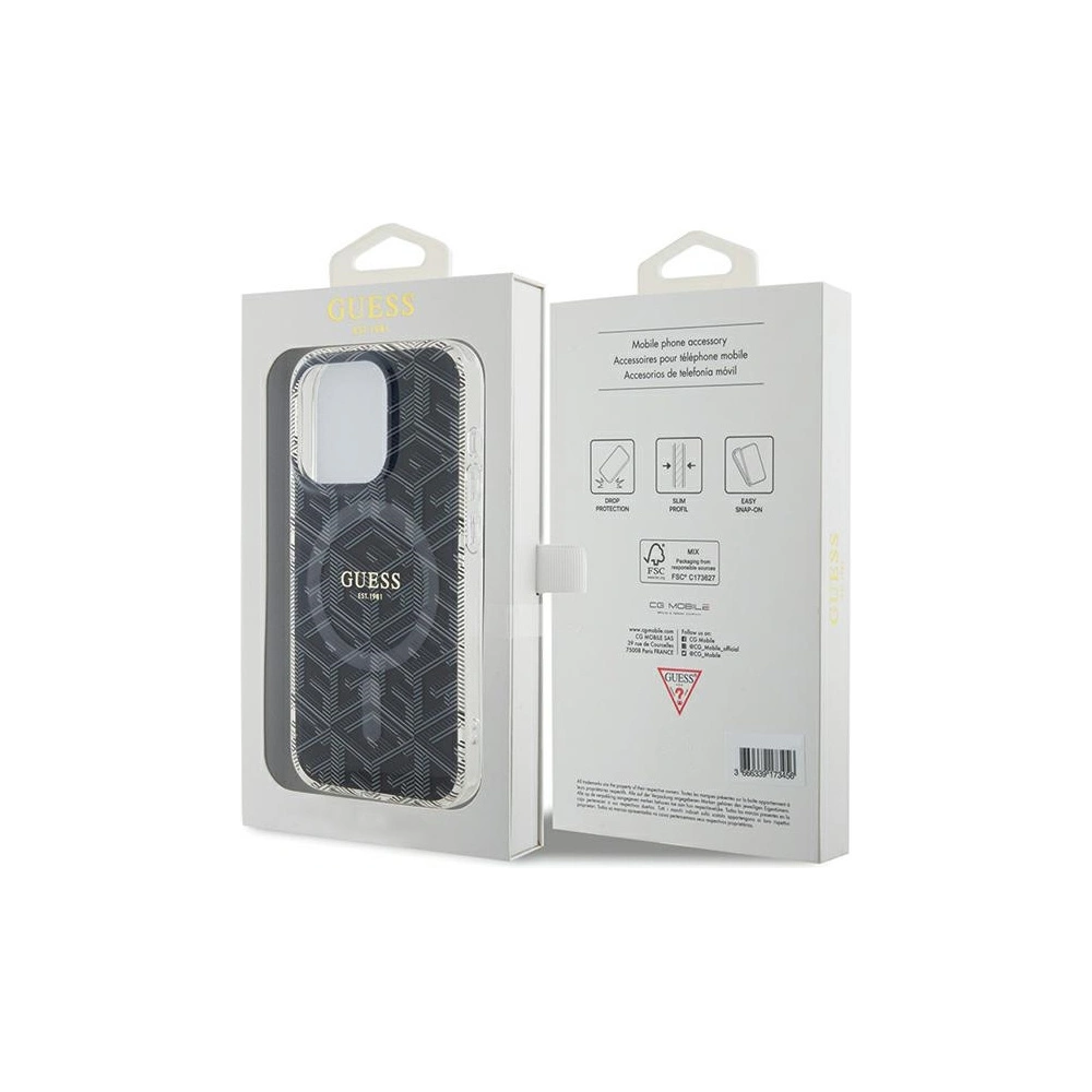 Etui Guess GUHMP15LHGCUSTGK Apple iPhone 15 Pro hardcase IML GCube MagSafe czarny/black