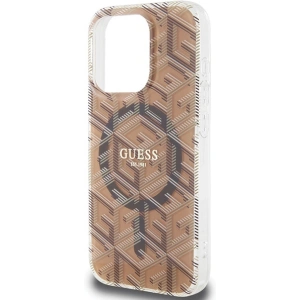 Etui Guess GUHMP15LHGCUSTGW Apple iPhone 15 Pro hardcase IML GCube MagSafe brązowy/brown