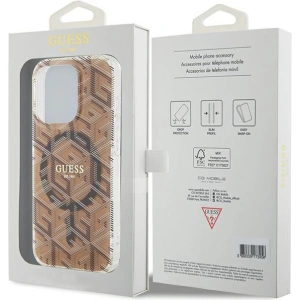 Etui Guess GUHMP15LHGCUSTGW Apple iPhone 15 Pro hardcase IML GCube MagSafe maro/brown