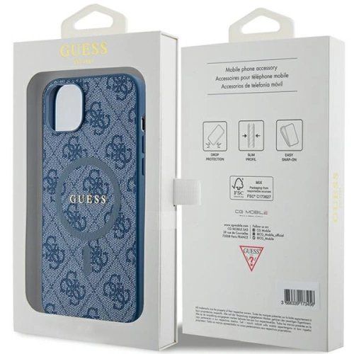 Kup Case Guess GUHMP15MG4GFRB Apple iPhone 15 Plus / 14 Plus Hardcase 4G Collection Leder Metall-Logo MagSafe blau/blue - GUE3237 - {ean13} - Sklep Home Screen