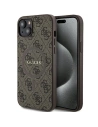 Guess GUHMP15MG4GFRW Apple iPhone 15 Plus / 14 Plus hardcase 4G Collection Leather Metal Logo MagSafe brown