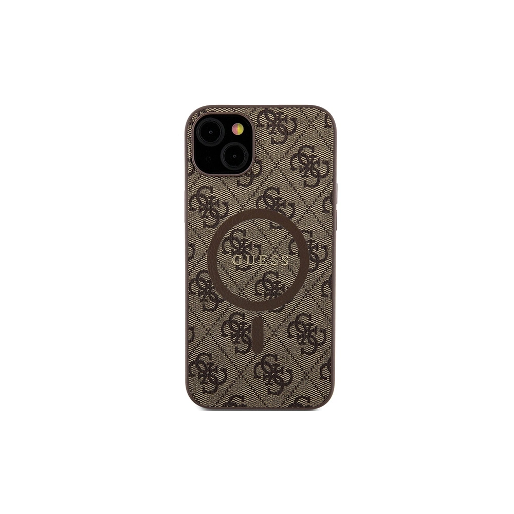 Etui Guess GUHMP15MG4GFRW Apple iPhone 15 Plus / 14 Plus hardcase 4G Collection Leather Metal Logo MagSafe brązowy/brown