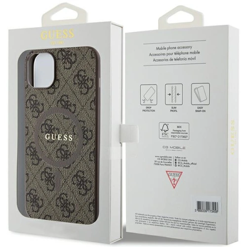 Kup Etui Guess GUHMP15MG4GFRW Apple iPhone 15 Plus / 14 Plus hardcase 4G Collection Leather Metal Logo MagSafe brązowy/brown - GUE3240 - {ean13} - Sklep Home Screen