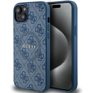 Etui Guess GUHMP15SG4GFRB Apple iPhone 15 / 14 hardcase 4G Collection Leather Metal Logo MagSafe niebieski/blue