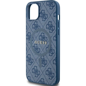 Etui Guess GUHMP15SG4GFRB Apple iPhone 15 / 14 hardcase 4G Collection Leather Metal Logo MagSafe niebieski/blue