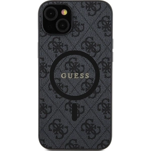 Etui Guess GUHMP15SG4GFRK Apple iPhone 15 / 14 hardcase 4G Collection Leather Metal Logo MagSafe czarny/black