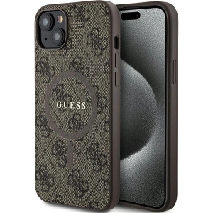 Kup Etui Guess GUHMP15SG4GFRW Apple iPhone 15 / 14 hardcase 4G Collection Leather Metal Logo MagSafe brązowy/brown - GUE3247 - {ean13} - Sklep Home Screen