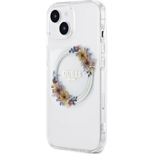 Kup Etui Guess GUHMP15SHFWFCT Apple iPhone 15 / 14 hardcase IML Flowers Wreatch MagSafe transparent - GUE3248 - {ean13} - Sklep Home Screen
