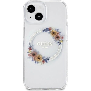 Kup Etui Guess GUHMP15SHFWFCT Apple iPhone 15 / 14 keménytok IML Virágkoszorú MagSafe átlátszó - GUE3248 - {ean13} - Sklep Home Screen