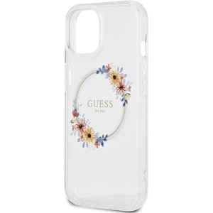 Kup Etui Guess GUHMP15SHFWFCT Apple iPhone 15 / 14 hardcase IML Flowers Wreatch MagSafe transparent - GUE3248 - {ean13} - Sklep Home Screen