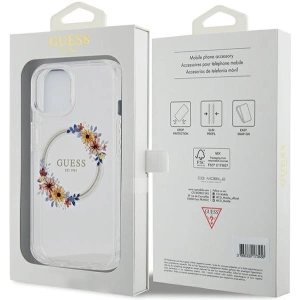 Kup Etui Guess GUHMP15SHFWFCT Apple iPhone 15 / 14 keménytok IML Virágkoszorú MagSafe átlátszó - GUE3248 - {ean13} - Sklep Home Screen
