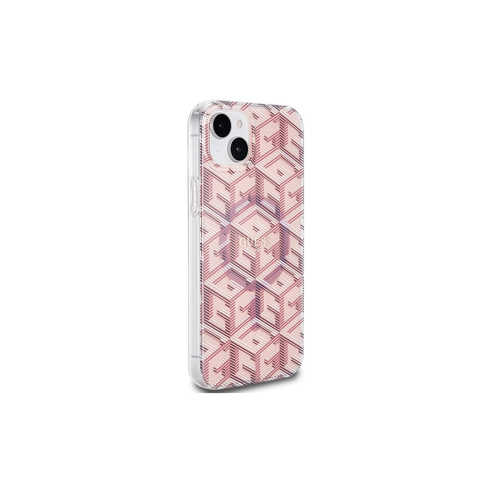 Etui Guess GUHMP15SHGCUSTGP Apple iPhone 15 / 14 hardcase IML GCube MagSafe różowy/pink