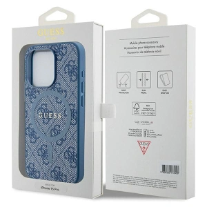 Buy Guess GUHMP15XG4GFRB Apple iPhone 15 Pro Max hardcase 4G Collection Leather Metal Logo MagSafe blue - GUE3252 - {ean13} - Home Screen Store Europe