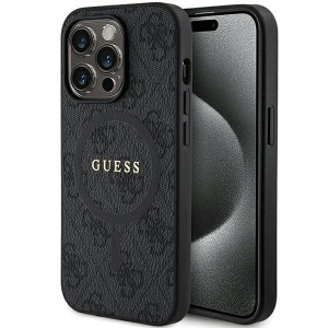 Buy Guess GUHMP15XG4GFRK Apple iPhone 15 Pro Max hardcase 4G Collection Leather Metal Logo MagSafe black - GUE3253 - {ean13} - Home Screen Store Europe