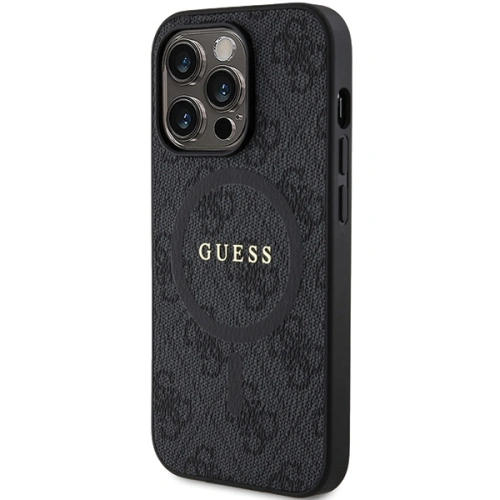 Kup Etui Guess GUHMP15XG4GFRK Apple iPhone 15 Pro Max kemény tok 4G Collection Bőr Fém Logó MagSafe fekete/black - GUE3253 - {ean13} - Sklep Home Screen