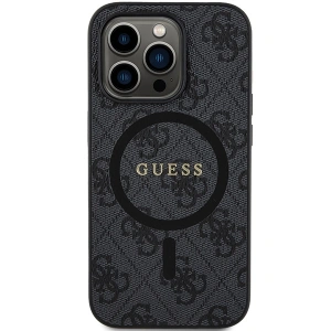 Buy Guess GUHMP15XG4GFRK Apple iPhone 15 Pro Max hardcase 4G Collection Leather Metal Logo MagSafe black - GUE3253 - {ean13} - Home Screen Store Europe