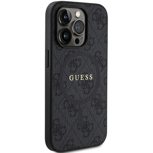 Kup Etui Guess GUHMP15XG4GFRK Apple iPhone 15 Pro Max kemény tok 4G Collection Bőr Fém Logó MagSafe fekete/black - GUE3253 - {ean13} - Sklep Home Screen