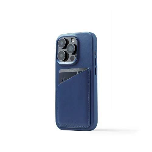Kup Etui Mujjo Full Leather Wallet Case Apple iPhone 15 Pro MagSafe (monaco blue) - MUJ100 - {ean13} - Sklep Home Screen
