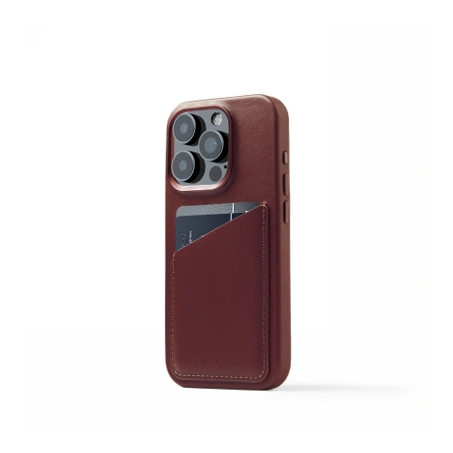 Kup Case Mujjo Full Leather Wallet Case Apple iPhone 15 Pro MagSafe (burgunderrot) - MUJ102 - {ean13} - Sklep Home Screen