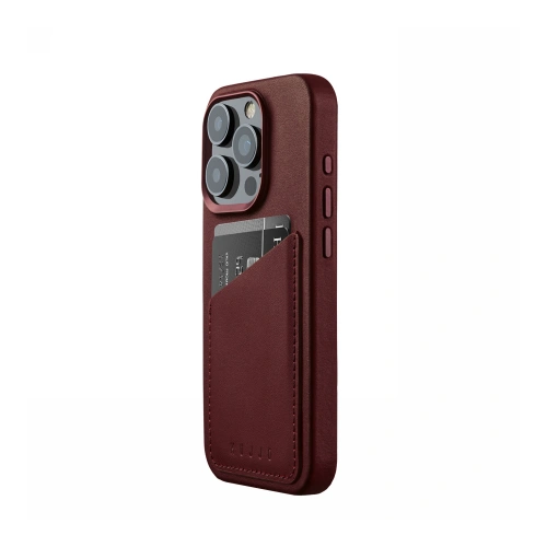 Kup Case Mujjo Full Leather Wallet Case Apple iPhone 15 Pro MagSafe (burgunderrot) - MUJ102 - {ean13} - Sklep Home Screen