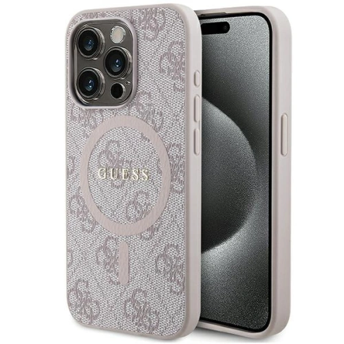 Kup Etui Guess GUHMP15XG4GFRP Apple iPhone 15 Pro Max hardcase 4G Collection Leather Metal Logo MagSafe różowy/pink - GUE3254 - {ean13} - Sklep Home Screen