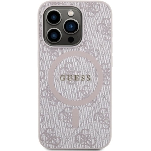 Buy Guess GUHMP15XG4GFRP Apple iPhone 15 Pro Max hardcase 4G Collection Leather Metal Logo MagSafe pink - GUE3254 - {ean13} - Home Screen Store Europe