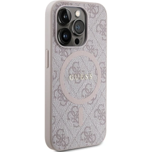 Buy Guess GUHMP15XG4GFRP Apple iPhone 15 Pro Max hardcase 4G Collection Leather Metal Logo MagSafe pink - GUE3254 - {ean13} - Home Screen Store Europe