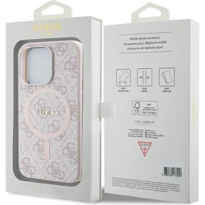 Buy Guess GUHMP15XG4GFRP Apple iPhone 15 Pro Max hardcase 4G Collection Leather Metal Logo MagSafe pink - GUE3254 - {ean13} - Home Screen Store Europe