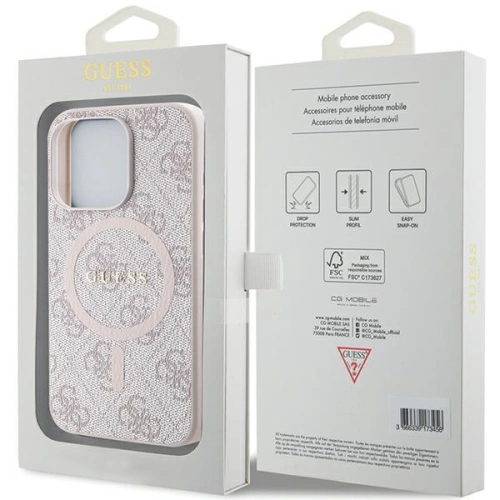 Kup Etui Guess GUHMP15XG4GFRP Apple iPhone 15 Pro Max hardcase 4G Collection Leather Metal Logo MagSafe różowy/pink - GUE3254 - {ean13} - Sklep Home Screen
