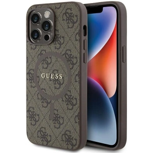 Kup Case Guess GUHMP15XG4GFRW Apple iPhone 15 Pro Max Hardcase 4G Collection Leder Metall-Logo MagSafe braun/brown - GUE3255 - {ean13} - Sklep Home Screen
