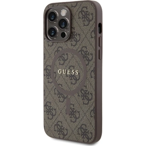 Kup Case Guess GUHMP15XG4GFRW Apple iPhone 15 Pro Max Hardcase 4G Collection Leder Metall-Logo MagSafe braun/brown - GUE3255 - {ean13} - Sklep Home Screen