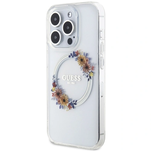 Kup Etui Guess GUHMP15XHFWFCT Apple iPhone 15 Pro Max hardcase IML Virágkoszorú MagSafe átlátszó - GUE3256 - {ean13} - Sklep Home Screen