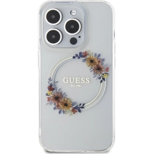 Kup Case Guess GUHMP15XHFWFCT Apple iPhone 15 Pro Max Hardcase IML Blumen Wreatch MagSafe transparent - GUE3256 - {ean13} - Sklep Home Screen