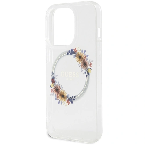 Kup Etui Guess GUHMP15XHFWFCT Apple iPhone 15 Pro Max hardcase IML Virágkoszorú MagSafe átlátszó - GUE3256 - {ean13} - Sklep Home Screen
