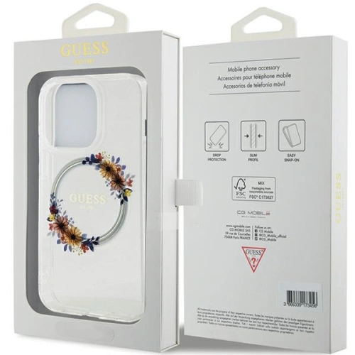 Kup Etui Guess GUHMP15XHFWFCT Apple iPhone 15 Pro Max hardcase IML Virágkoszorú MagSafe átlátszó - GUE3256 - {ean13} - Sklep Home Screen