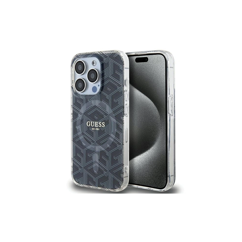 Etui Guess GUHMP15XHGCUSTGK Apple iPhone 15 Pro Max hardcase IML GCube MagSafe czarny/black