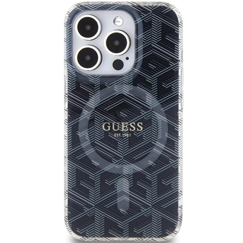 Buy Guess GUHMP15XHGCUSTGK Apple iPhone 15 Pro Max hardcase IML GCube MagSafe black - GUE3257 - {ean13} - Home Screen Store Europe