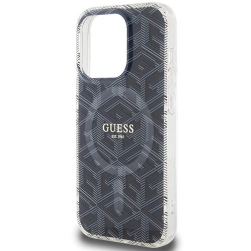 Buy Guess GUHMP15XHGCUSTGK Apple iPhone 15 Pro Max hardcase IML GCube MagSafe black - GUE3257 - {ean13} - Home Screen Store Europe